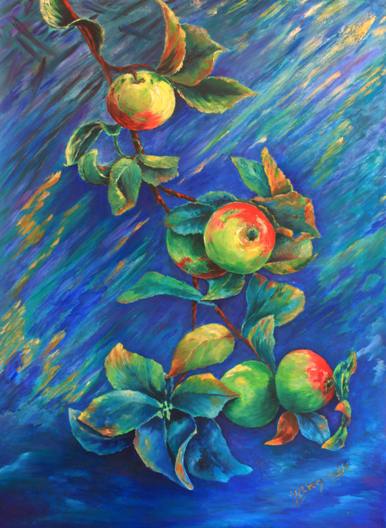 Yvette Brgardis, Pommes rouges, vertes et jaunes ,