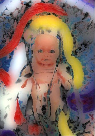 Baby in verschiedenen Farben, Exposition peinture, manfred la-fontaine,